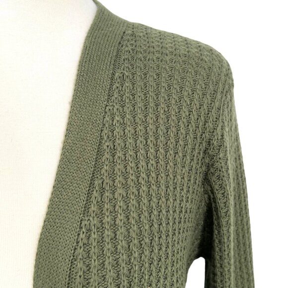Market & Spruce Olive Green Open Front Cardigan Size Small Petite NWT - Picture 4 of 10